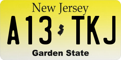 NJ license plate A13TKJ