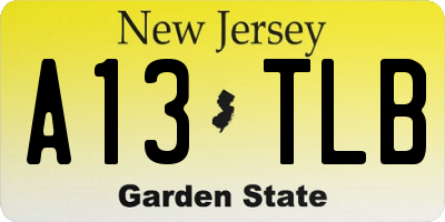 NJ license plate A13TLB