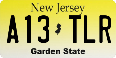NJ license plate A13TLR