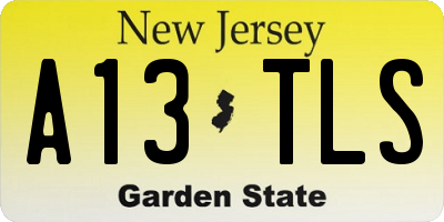 NJ license plate A13TLS