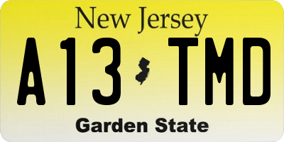 NJ license plate A13TMD