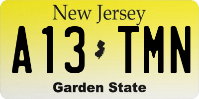 NJ license plate A13TMN