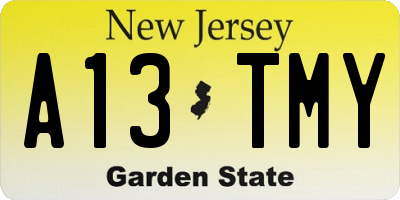 NJ license plate A13TMY