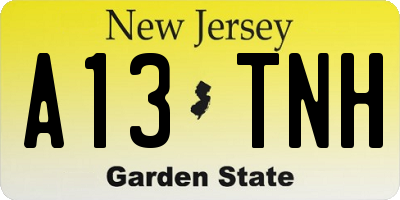NJ license plate A13TNH