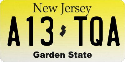 NJ license plate A13TQA