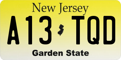 NJ license plate A13TQD