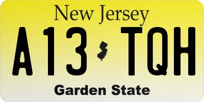 NJ license plate A13TQH