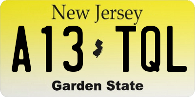 NJ license plate A13TQL