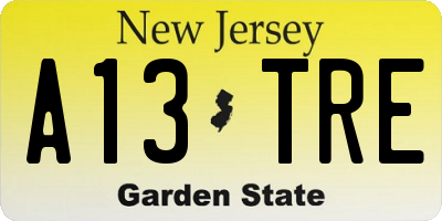 NJ license plate A13TRE