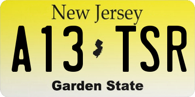 NJ license plate A13TSR