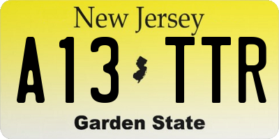 NJ license plate A13TTR