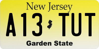 NJ license plate A13TUT