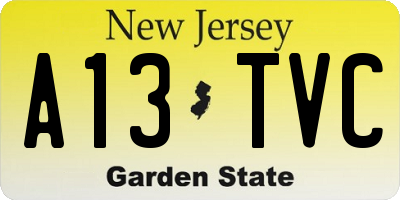 NJ license plate A13TVC