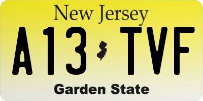 NJ license plate A13TVF