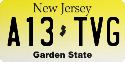 NJ license plate A13TVG
