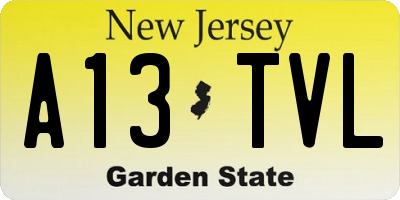 NJ license plate A13TVL