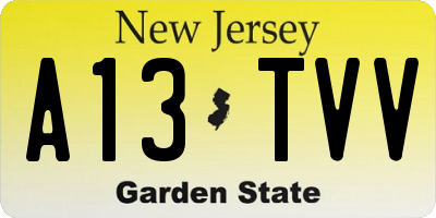 NJ license plate A13TVV