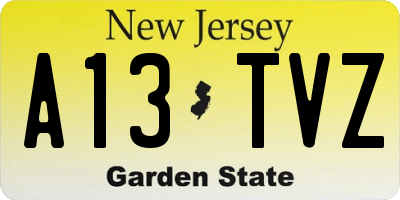 NJ license plate A13TVZ