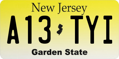 NJ license plate A13TYI