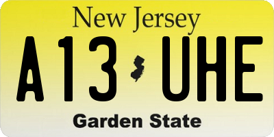 NJ license plate A13UHE