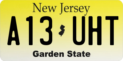 NJ license plate A13UHT