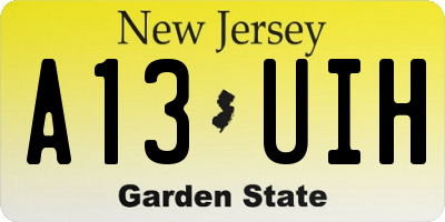 NJ license plate A13UIH