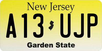 NJ license plate A13UJP