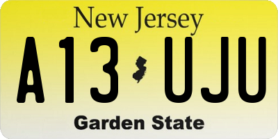 NJ license plate A13UJU