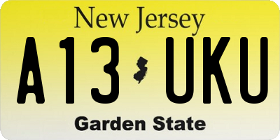 NJ license plate A13UKU