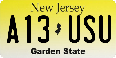 NJ license plate A13USU