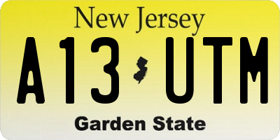 NJ license plate A13UTM