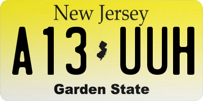 NJ license plate A13UUH