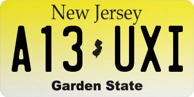 NJ license plate A13UXI