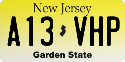 NJ license plate A13VHP