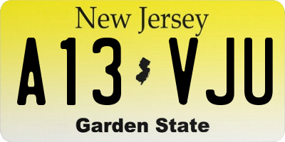 NJ license plate A13VJU