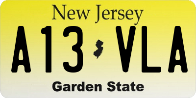 NJ license plate A13VLA