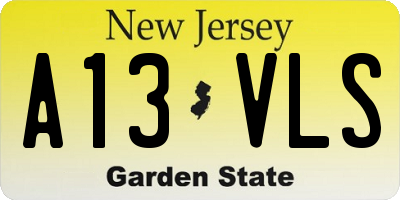 NJ license plate A13VLS