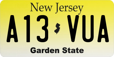 NJ license plate A13VUA