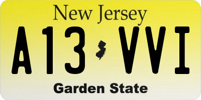 NJ license plate A13VVI
