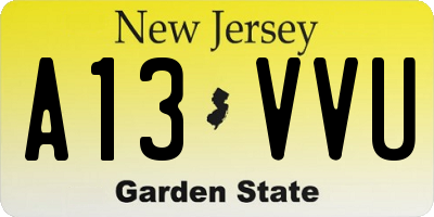 NJ license plate A13VVU