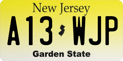 NJ license plate A13WJP