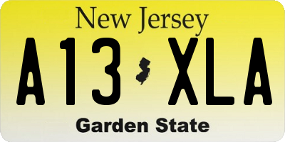 NJ license plate A13XLA