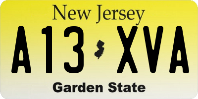 NJ license plate A13XVA