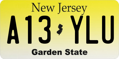 NJ license plate A13YLU