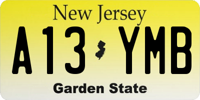 NJ license plate A13YMB