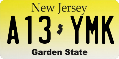 NJ license plate A13YMK
