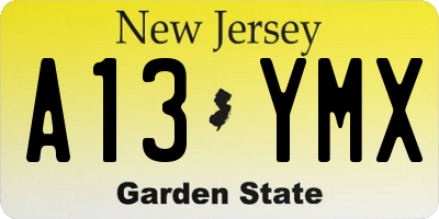 NJ license plate A13YMX