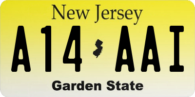 NJ license plate A14AAI
