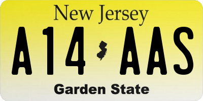 NJ license plate A14AAS