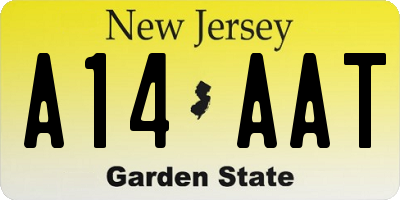 NJ license plate A14AAT
